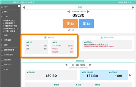 個人の作業もれが発生したら自動的に「TODOリスト」へ表示
